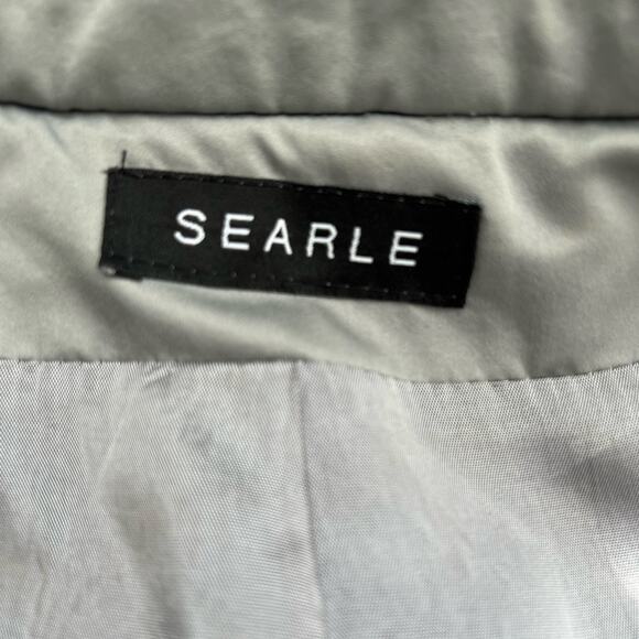 Vintage Searle silver gray trench coat wide collar winter belted parka puffer - Picture 12 of 13